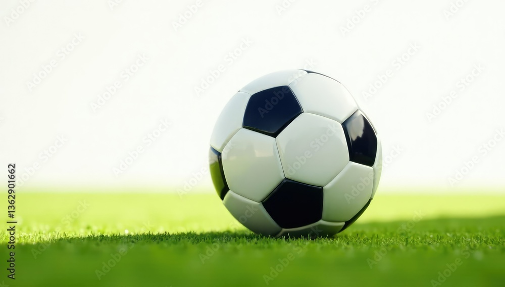 Fototapeta premium New pristine white football against pure white backdrop , game, white