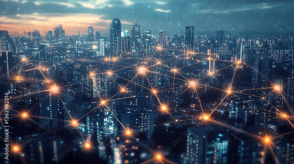 Fototapeta premium City Network at Dawn