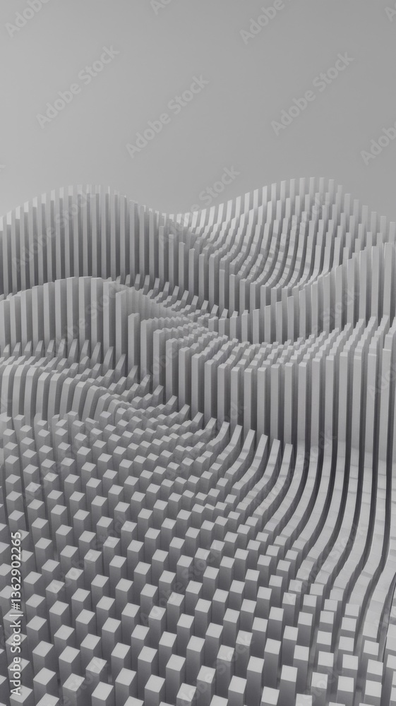 custom made wallpaper toronto digitalWhite Wave-Like Vertical Bars