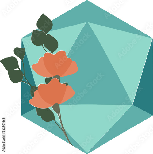 color blocked floral d20
