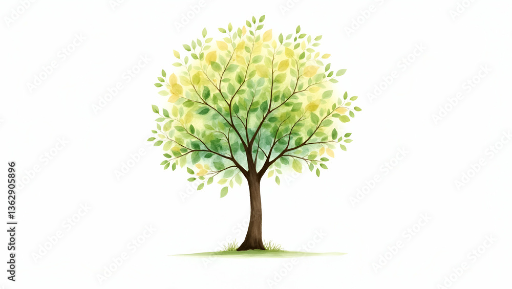 Aspen Tree with Shimmering Leaves Watercolor Clipart - Hand Drawn Nursery Art Illustration on White Background with Empty Space for Customization - Perfect for Kids' Room Decor Aspen Tree with Shimmering Leaves Watercolor Clipart - Hand Drawn Nursery Art Illustration on White Background with Empty Space for Customization - Perfect for Kids' Room Decor