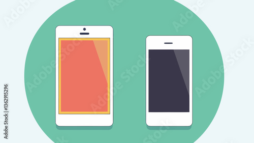 Vector Illustration of Tablet and Mobile Phone Icons for Technology and Mobile Applications