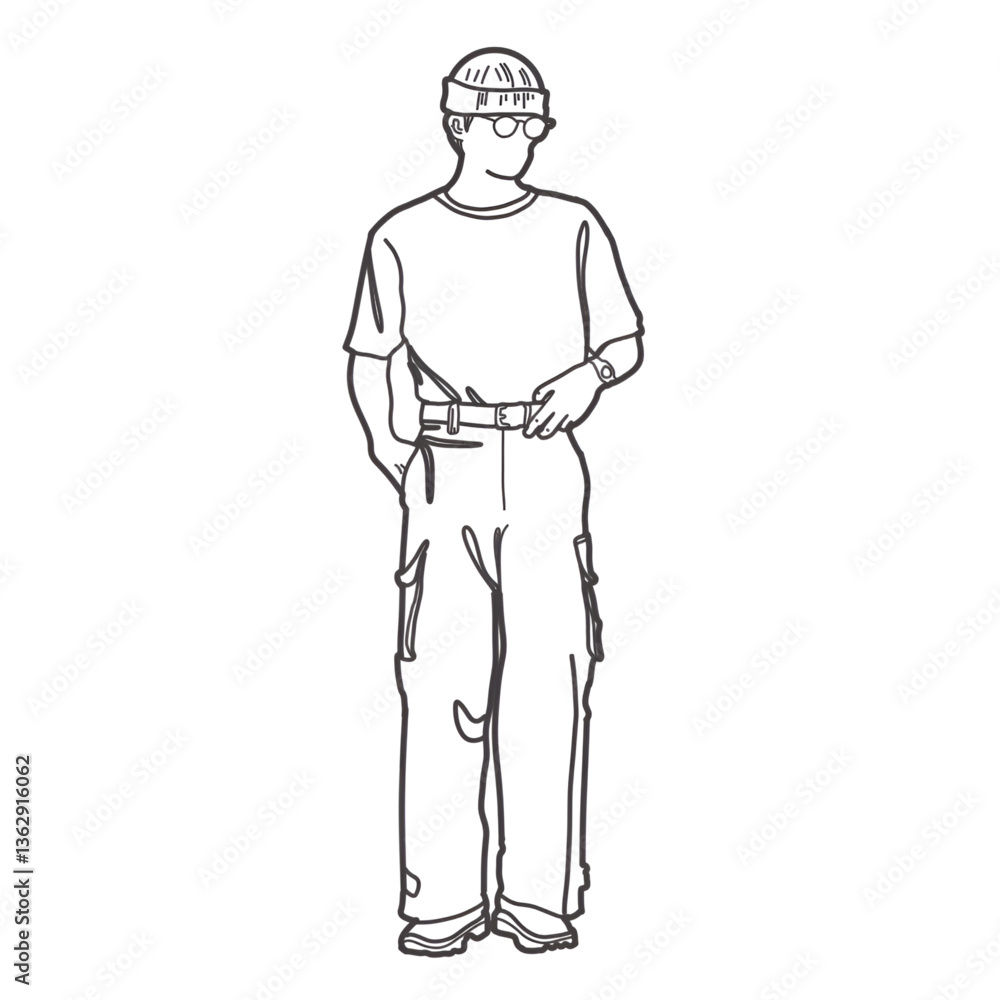 Fototapeta premium vector illustration of a man in a suit