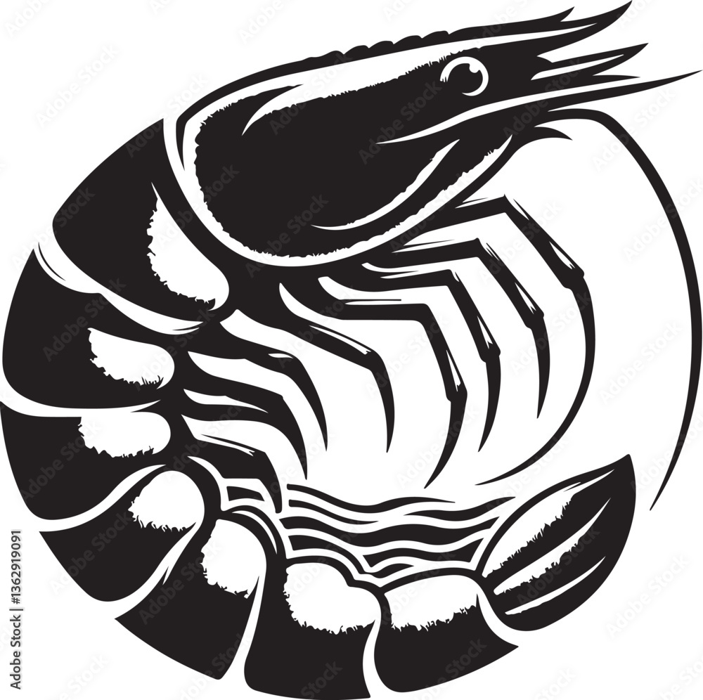 vector illustration of a shrimp vector illustration of a shrimp