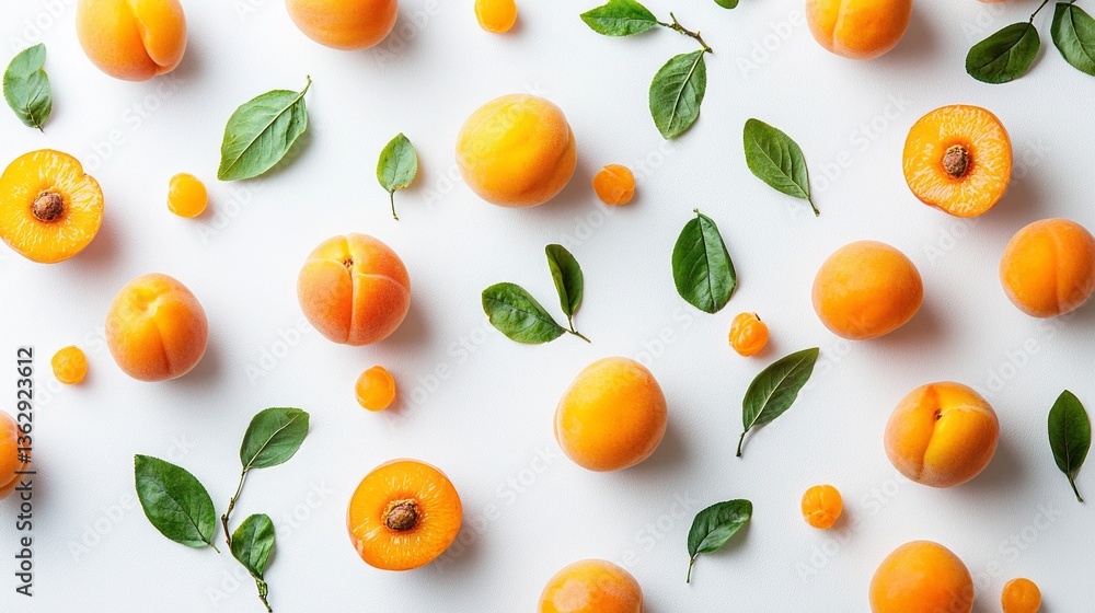 A close up of a bunch of oranges and leaves A close up of a bunch of oranges and leaves
