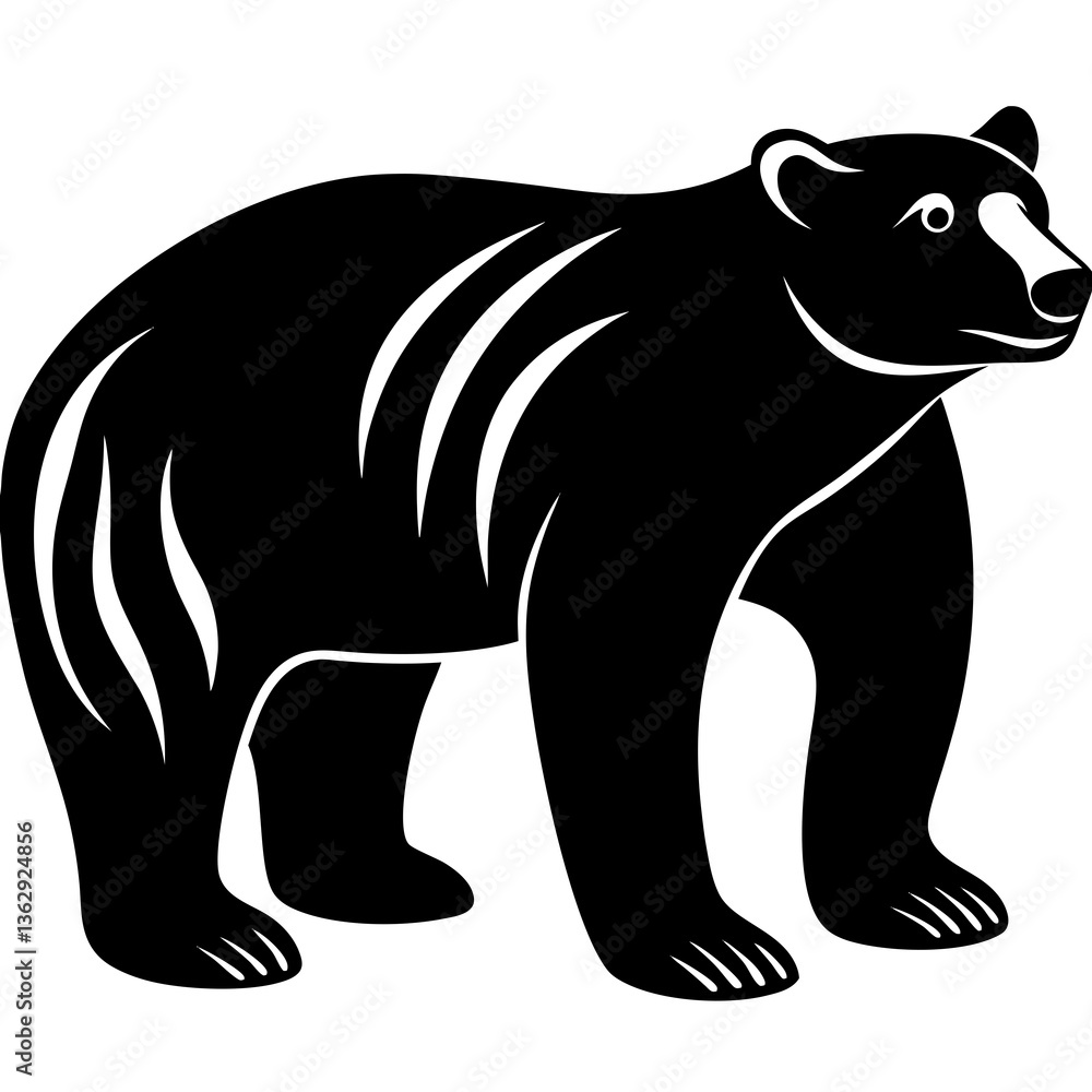 Fototapeta premium Polar Bear Silhouette Vector