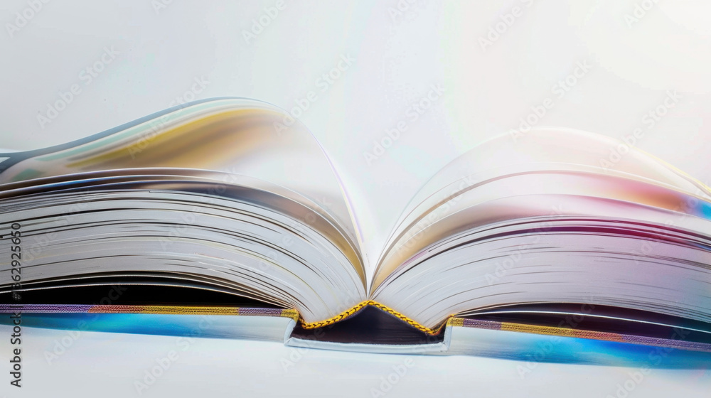 open book with colorful pages isolated on white background open book with colorful pages isolated on white background