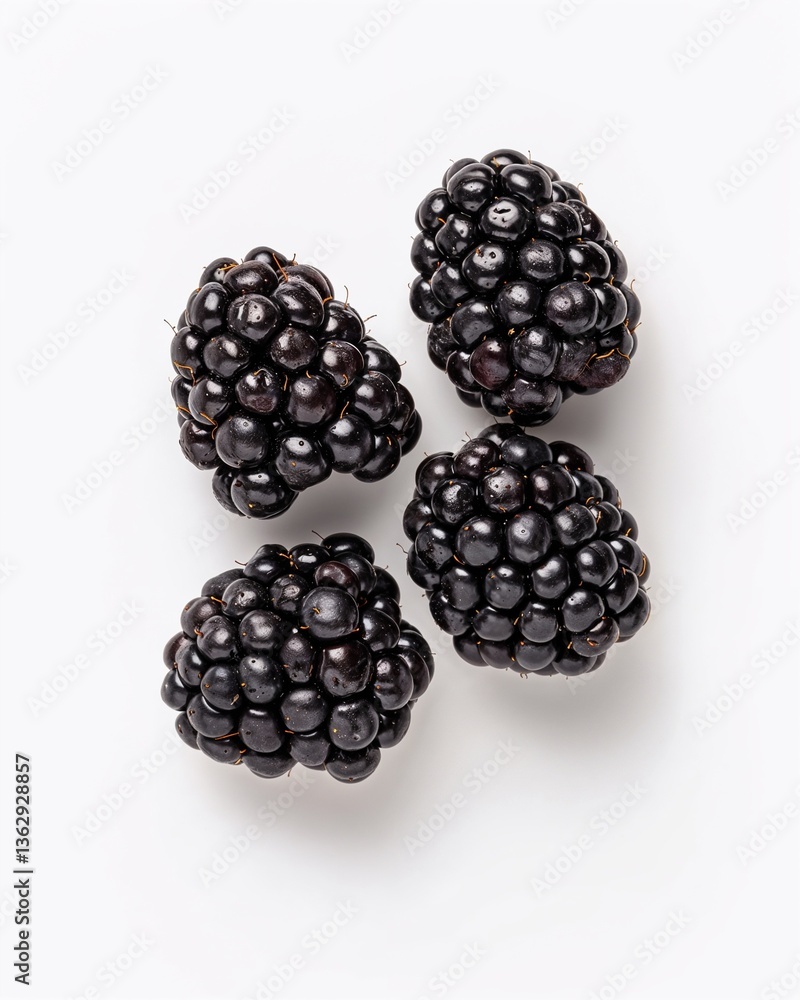 Fresh Blackberries on White Background Fresh Blackberries on White Background