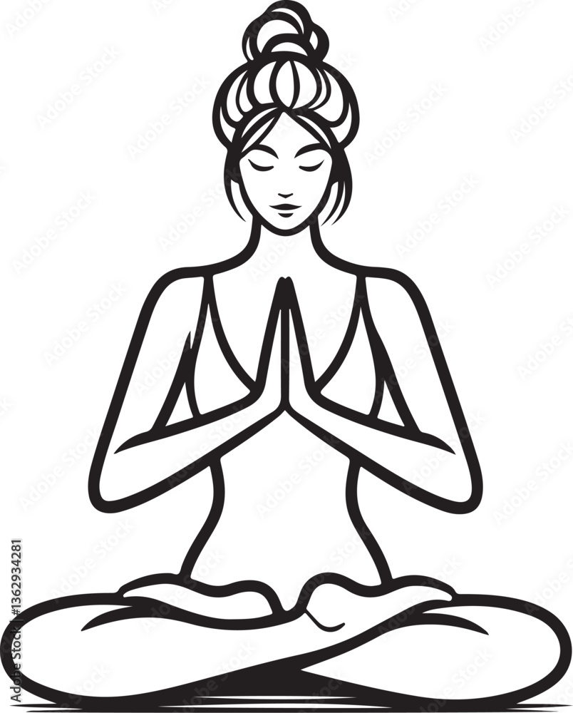 silhouette of yoga woman