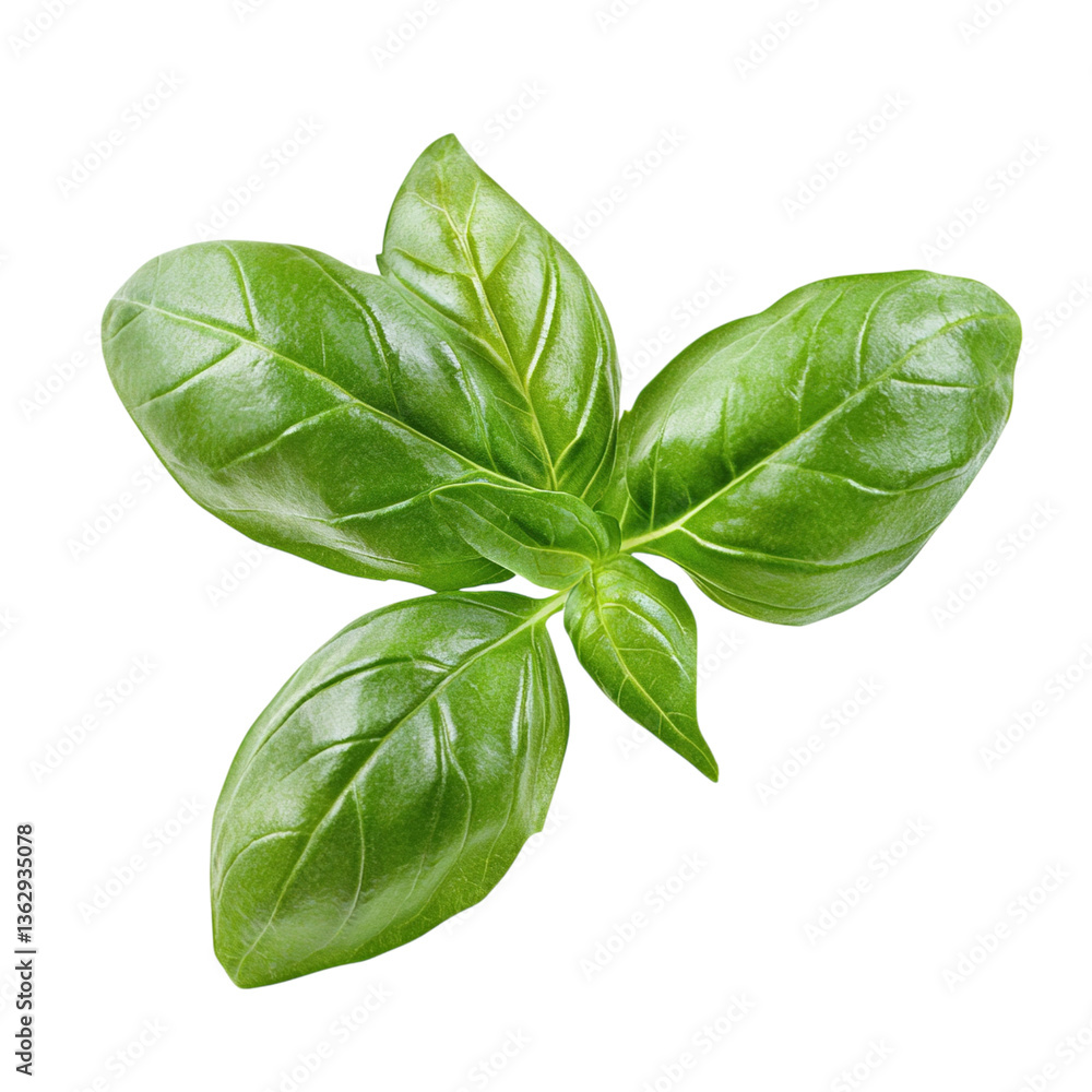 Fototapeta premium Fresh Green Basil Leaves Closeup.