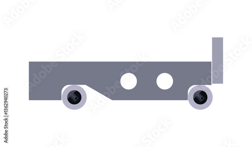 Sine Bar isolated on white background, realistic vector illustration, measuring tool and equipment