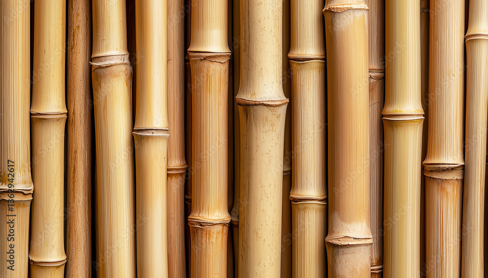Fototapeta premium Bamboo texture in different lighting conditions. Generative AI.