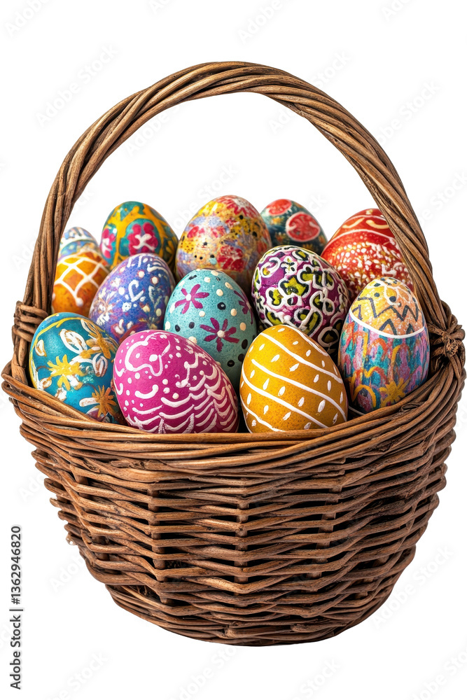 Isolated Decorative Easter Egg Basket Isolated Decorative Easter Egg Basket