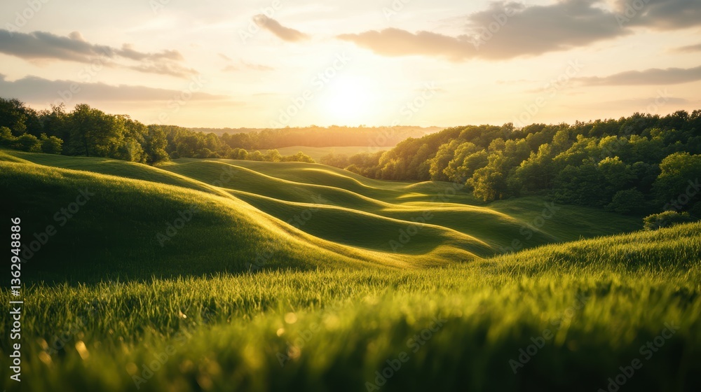 Obraz premium A vibrant untouched land with rich soil and lush grass.
