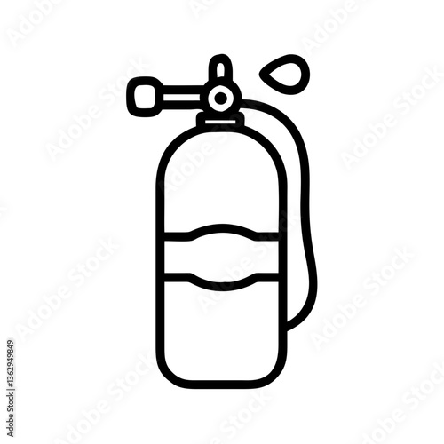 Scuba tank outline icon in black and white