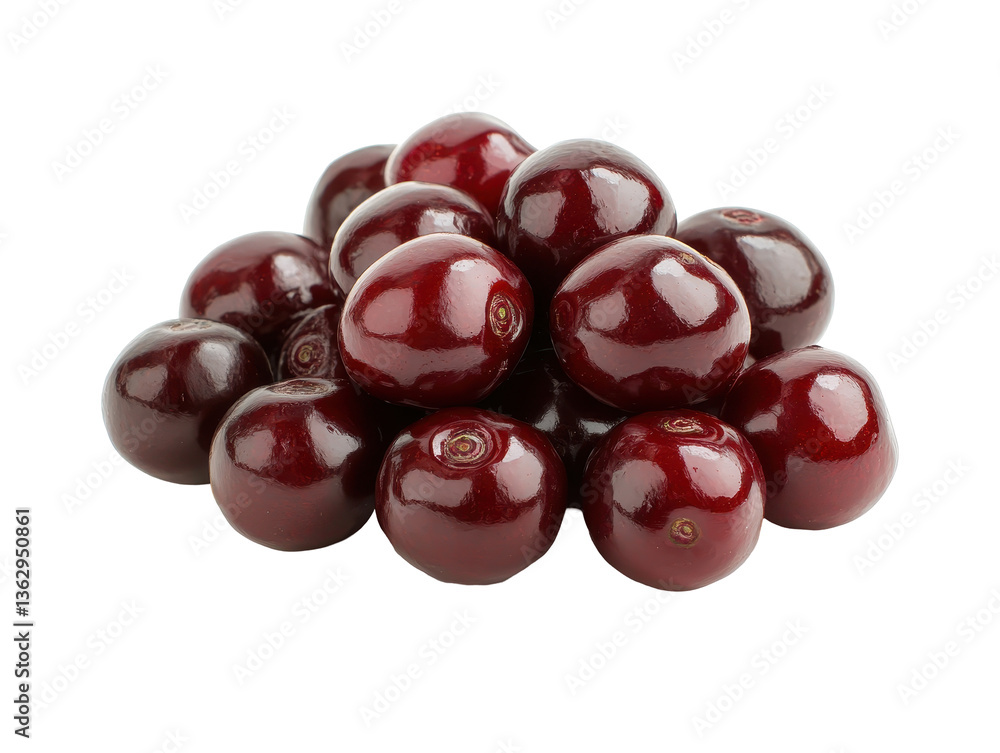 Isolated Pile of Dark Cherries Isolated Pile of Dark Cherries