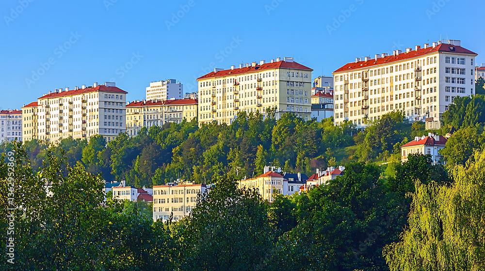 Naklejka premium European city skyline