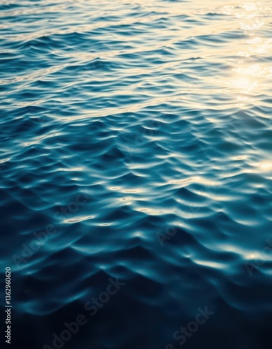 Rippling water surface with gentle wavelets, reflecting sunlight, environment, background, landscape