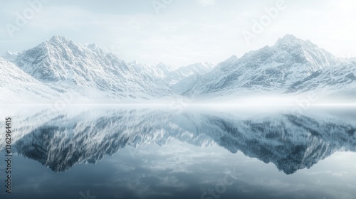 Wallpaper Mural Serene Reflection: Majestic Snow-Capped Mountains Mirroring in Tranquil Waters Torontodigital.ca