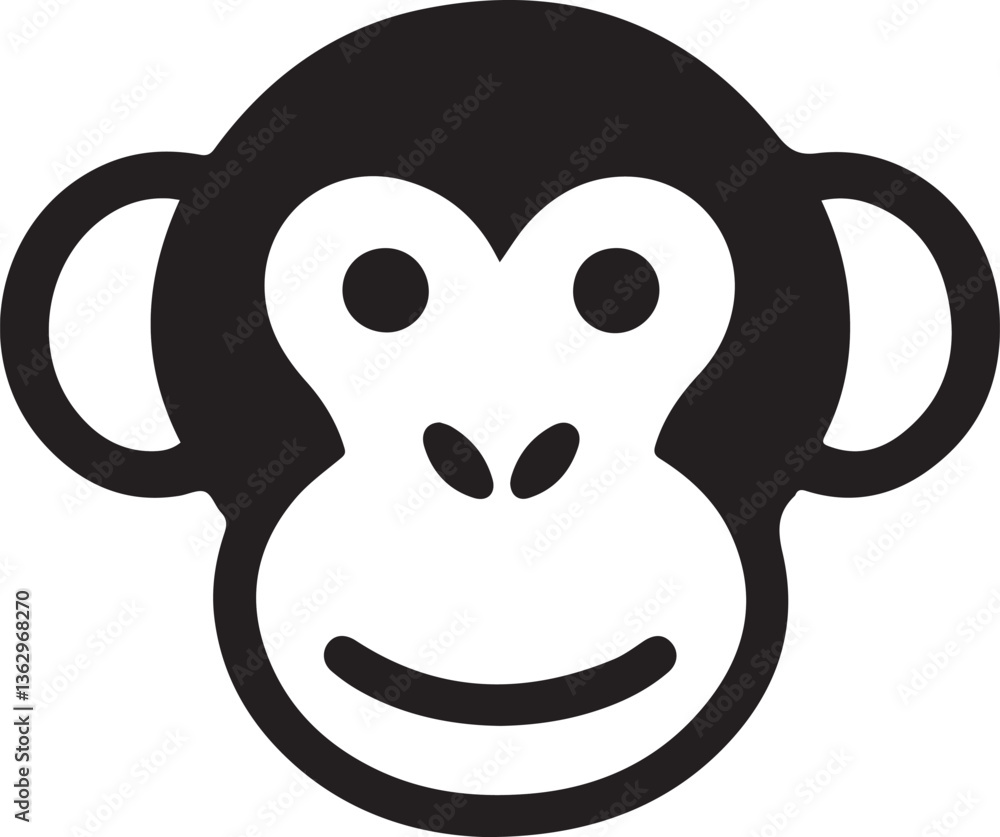 monkey head icon flat and minimal vector art illustration on a white background.
monkey head icon flat and minimal vector art illustration on a white background.