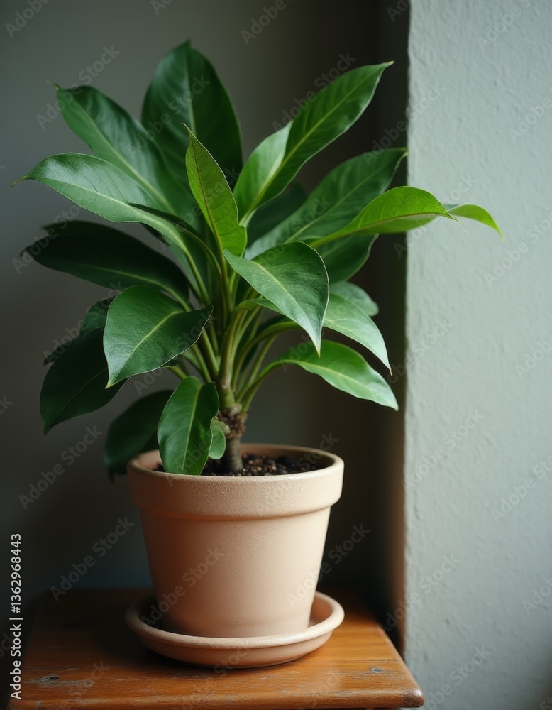 Fototapeta premium A potted plant sitting on top of a wooden table