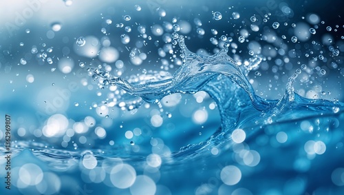 Wallpaper Mural Water droplets create dynamic splashes in a tranquil blue environment showcasing natural beauty and fluid motion Torontodigital.ca