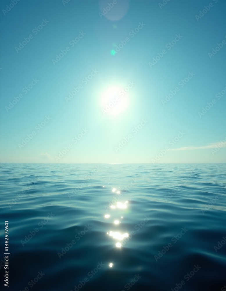 Obraz premium The sun is shining brightly over the ocean