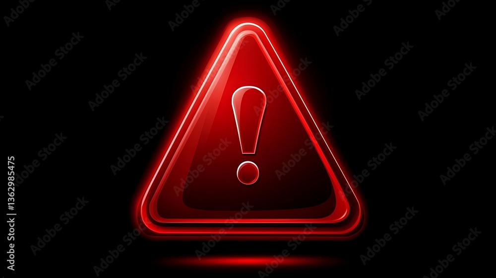 Red Warning Triangle Icon. Red Warning Triangle Icon.