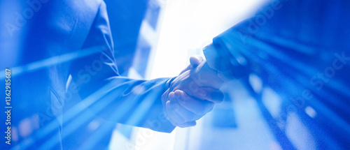 Businessman handshake for teamwork of business merger and acquisition,successful negotiate,hand shake,two businessman shake hand with partner to celebration partnership and business deal 