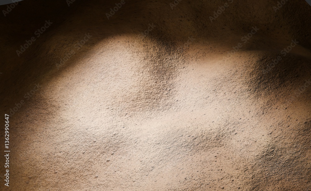 Fototapeta premium Abstract textured surface, spotlight on a desert-like backdrop