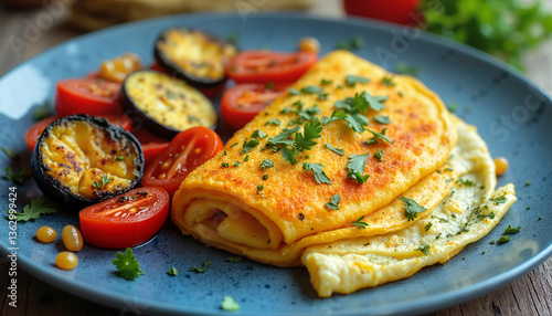 Gourmet Vegetable Omelette with Fresh Herbs