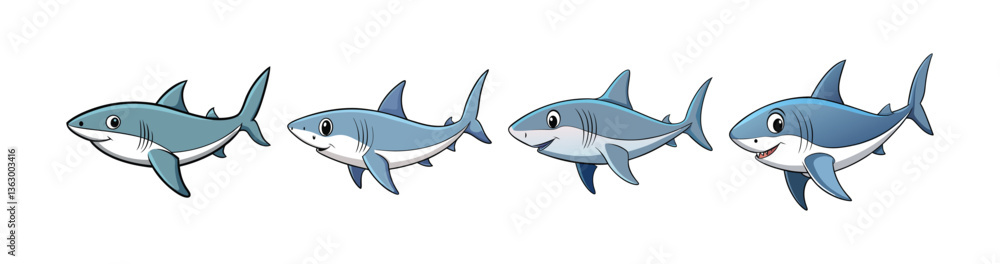 Obraz premium Set of Dusky Shark with Stunning Realistic Colors