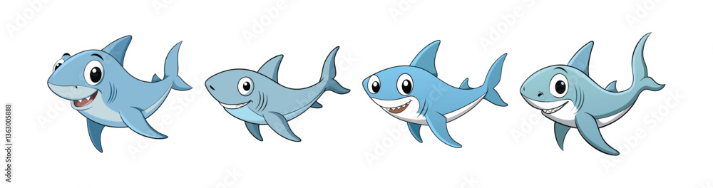 Set of Realistic Ghost Shark Illustration with Detailed Texture Set of Realistic Ghost Shark Illustration with Detailed Texture