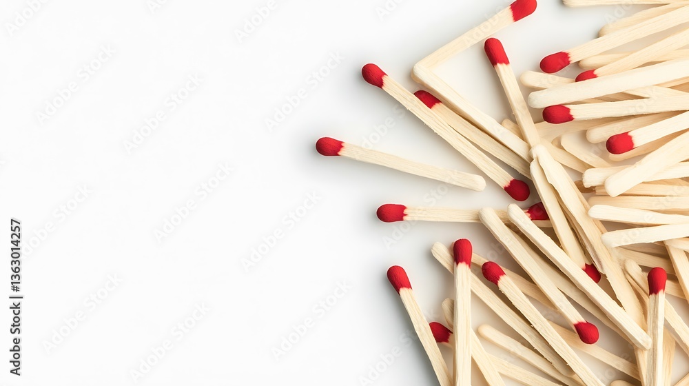 Scattered Matches: A Close-Up Product Shot AI Generated Scattered Matches: A Close-Up Product Shot AI Generated