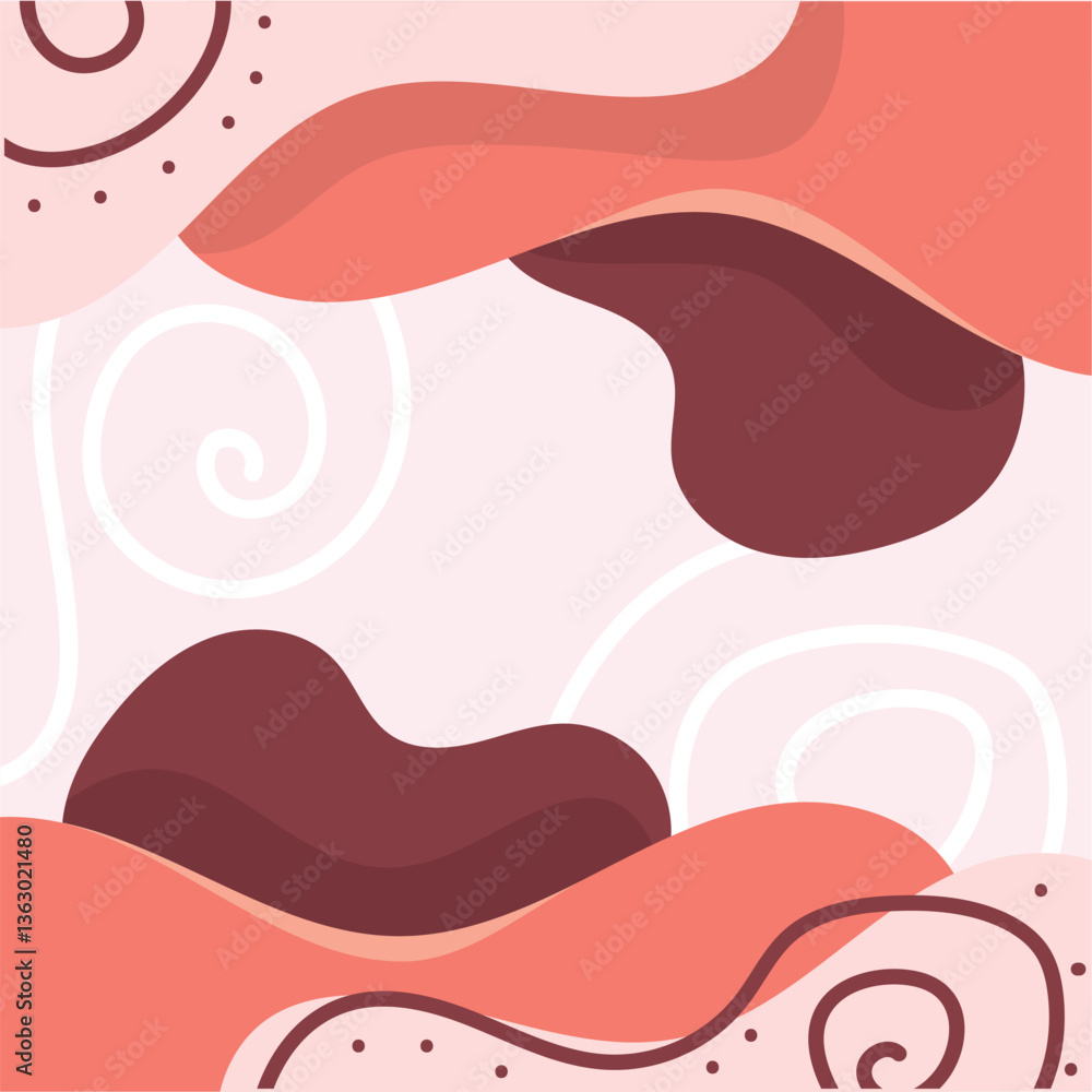 Swirling coral and maroon composition. Vector Swirling coral and maroon composition. Vector