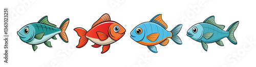 Set of Fabulous Wondercatch Fish Color Artwork