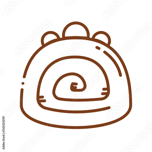 Swiss roll cake icon. Vector