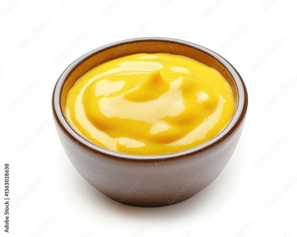 Delicious Creamy Honey Mustard Dip in a Bowl on a Bright Background Delicious Creamy Honey Mustard Dip in a Bowl on a Bright Background