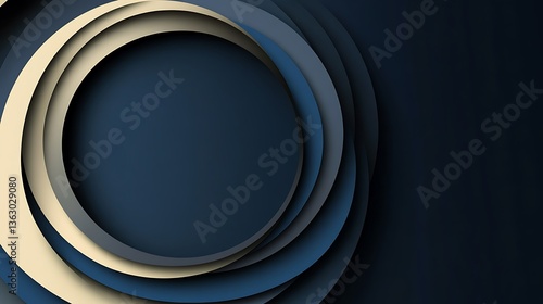 Abstract Navy Blue Circle Design.