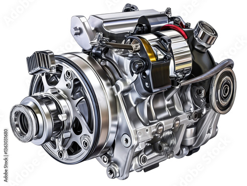 Isolated Metallic V Engine