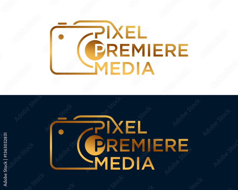 A modern and geometric camera logo design. A modern and geometric camera logo design.