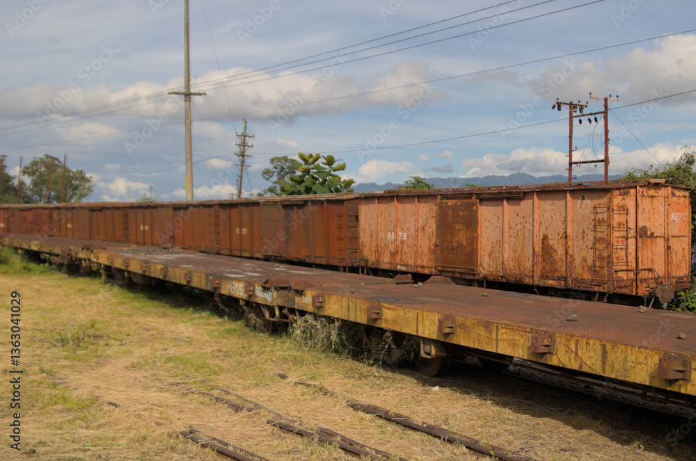 freight train on railway freight train on railway