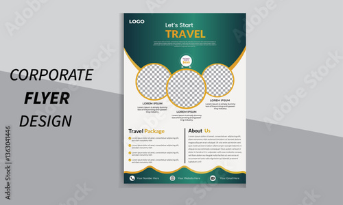 New Modern Travel flyer design template, tour flyer, tourism color a4 print ready flyer, Vacation travel brochure flyer design.