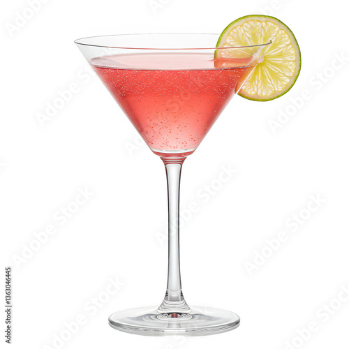 Wallpaper Mural A refreshing pink cocktail served in a classic martini glass with a thin stem and wide rim isolated on transparent background Torontodigital.ca