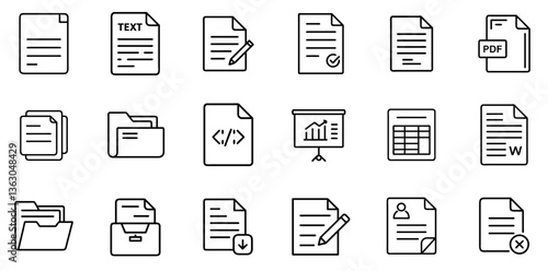"Document Line Icon Representing Files, Reports, and Digital Paperwork in a Clean and Professional Line Style"

