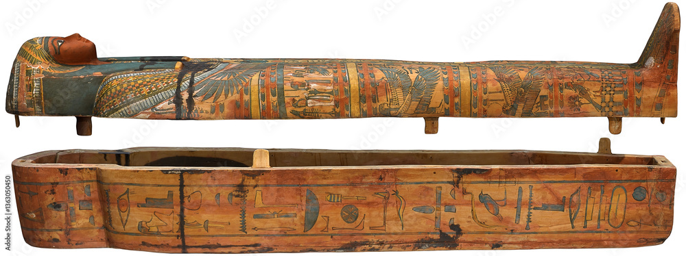 Ankh Khonsu mummy shrine historic artifact Egypt pharaoh, side view