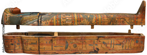 Obraz na płótnie Ankh Khonsu mummy shrine historic artifact Egypt pharaoh, side view w salonie