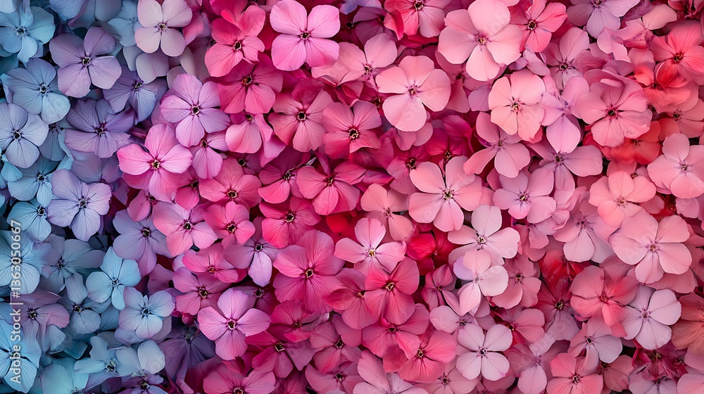 Fototapeta premium Vibrant Hydrangea Petals: A Close-Up Floral Texture AI Generated