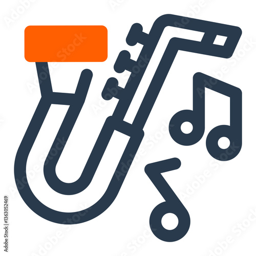 Jazz Saxophone with Musical Notes