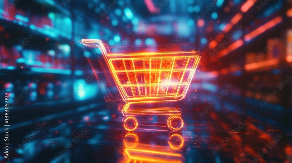 Glowing Shopping Cart Glowing Shopping Cart